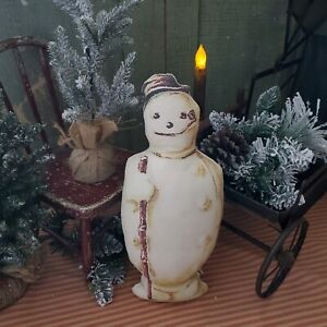 3d Old Adorable Unique Ooak Vintage Primitive Old Style Christmas Winter Snowman