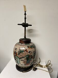 Antique Chinese Crackle Glaze Porcelain Lamp