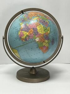 Vtg Replogle 12 World Nation Series Reference Globe W Double Axis Metal Stand