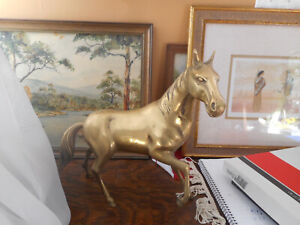 Gorgeous Large Solid Brass Horse Very Rare Size