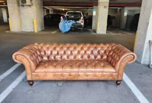 Vintage Ralph Lauren Brittany Leather Chesterfield Sofa