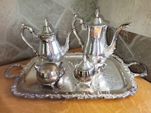 Oneida 5 Piece Tea And Coffee Service Set Silver Plated