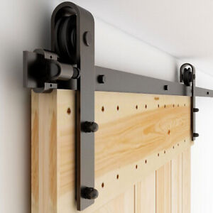 Sliding Barn Door Hardware Kit 6 6ft Modern Closet Hang Style Track Rail Black