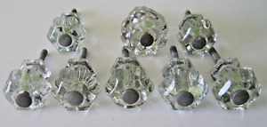 Vintage Clear Glass Drawer Knobs Pulls Lot Of 8 3 4 1 