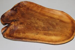Hand Carved Wooden Burl Bowl Primitive Charcuterie Bread Board 17 X 11 5 