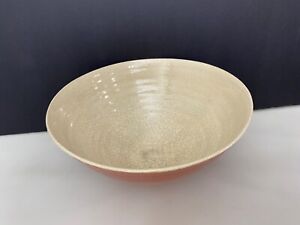 Vintage Japanese Ceramic Hagi Ware Donburi Bowl Beige Soba Udon Noodle Soup