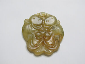Fine Old Chinese Jade Carved Double Fish Pendant
