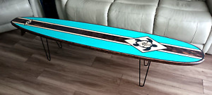 Custom Wood Surfboard Coffee Table W Fin Dining Bar Top Surfing Art California
