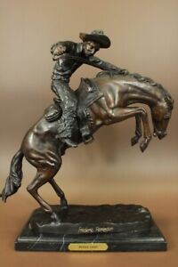 Wooly Chaps Bronze Sculpture By Remington Western Art Statue Horse Cowboy Gift