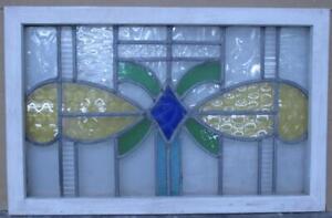 Old English Leaded Stained Glass Window Transom Pretty Abstract 29 X 18 1 2 
