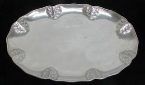 Vintage Chilean Crafted 900 Silver Hand Planked 22 Medium Size Serving Tray