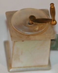 Antique Georgian C1820 Wind Up Mother Of Pearl Coffee Grinder Tape Measure 