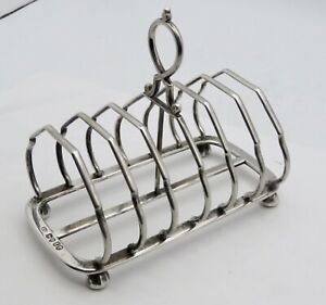 Victorian Sterling Silver 6 Slice Arched Toast Rack London 1886 Edward Gilbert