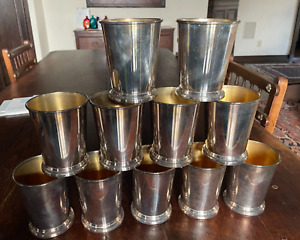 11 Vtg Sheridan Silver Plated Mint Julep Cups No Monogram 4 Tall