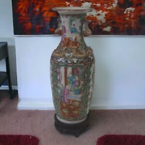 Antique Chinese Porcelain Vase Famille Ceramic Colorful Fencai Rose Pottery Art