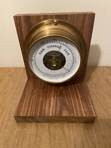 Vintage Rare Taylor Weather Barometer Brass Awesome Detail And Mount