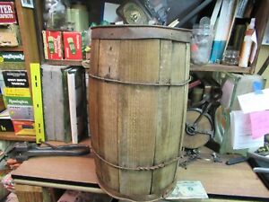 Wood Keg Wooden Barrel Keg Primitive Antique Original Shipping Old Nail Vintage