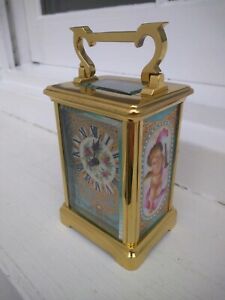 Porcelain Panel Antique Carriage Clock Restored And Serviced