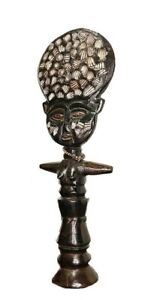 African Figure Antiques Tribal Art Face Wood Carved Figure Sculpture 804
