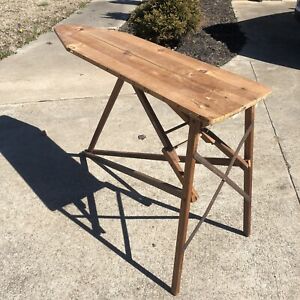 Antique College Mill Wood Folding Ironing Board Vintage
