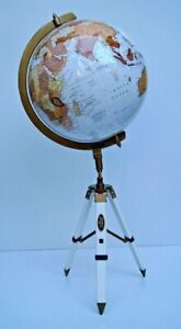White 18 Globe Educational With Tabletop Tripod Lab Equipment Office Decorative