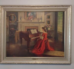 Rare Lrg Vintage Turner Wall Accessory Lady At The Piano Sonata By M Ditlef