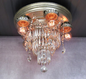 Antique 1920s Silver Plated Waterfall Chandelier Restored 14 Long Wedding Cake