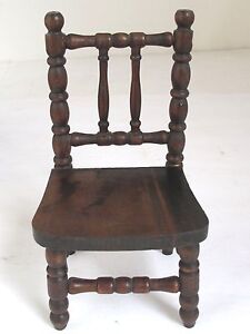 Antique Hand Made Miniature Spindle Chair One Of A Kind