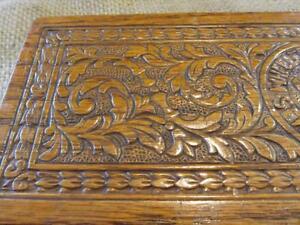 Vintage Ornate Sewing Trinket Wooden Box W Latch Antique Boxes Sew 9706