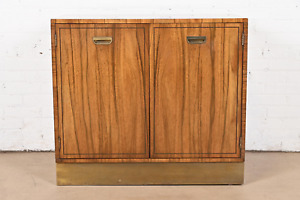 Baker Furniture Mid Century Modern Campaign Rosewood Bar Cabinet Circa 1960s