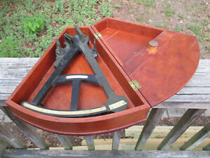 Antique 1800 S E G W Blunt Sextant Wood Case Maritime Navigation Octant