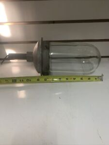 Vintage Electric Hard Wire Aluminum Barn Light With Globe