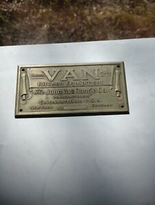 Antique Master Van Made Kitchen Equipment The John Van Range Co Manufacturers 