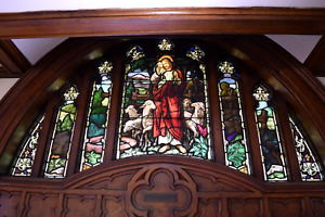Older Stained Glass Church Windows Jesus The Good Shepherd H5 Chalice Co 