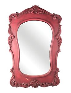 Large Turner Style Wall Mirror Dark Pink Red