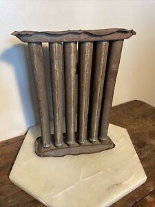 Beautiful Primitive Antique Metal 12 Tubes Candle Mold With Great Patina