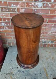 Vintage Oak Plant Stand Fern Table Handmade Barrel Wood Pedestal Heavy