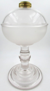 Antique Kerosene Oil Stand Lamp Variant Of One Piece Ruby Clear Frosted Glass
