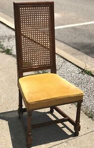 Vintage 44 Cane Back Henredon Fine Campaign Style Golden Sitting Room Chair