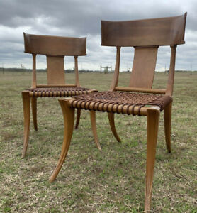 Pair Klismos Chairs Designed By T H Robsjohn Gibbings For Sardis Of Athens