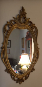 Vintage French Country Syroco Ornate Gold Wall Mirror 5113 Usa 30 X 15 1 2 