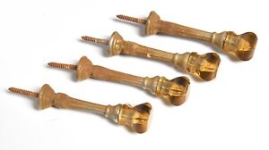 Rare 4 Vintage Victorian Style Screw In Wall Mount Hook With Amber Glass Ends