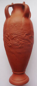 Htf Antique Chinese Xixing Redware Zisha Terracotta Dragon 6 Unusual Top Vase