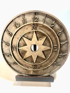 Antique Solid Brass Large Sun Dial Compass 11 75 Inch