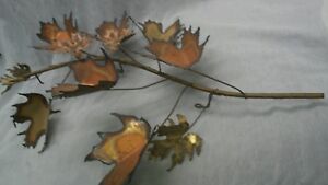 1971 Mid Century Brutalist Curtis Jere Wall Art Maple Leaves Sculpture No 1