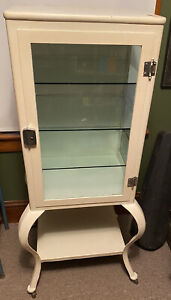 Antique Medical Cabinet Industrial Medical Cabinet Metal And Glass Display W Key