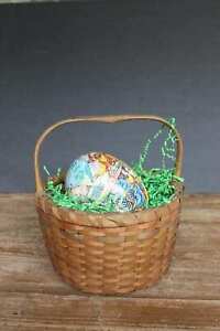 Small Vintage Antique Splint Market Basket Easter
