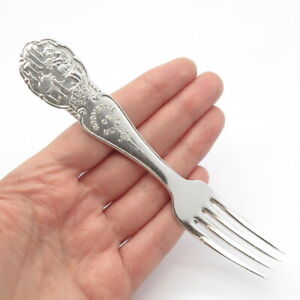 830s Silver Antique Norway Brodrene Mylius Little Red Riding Hood Pattern Fork