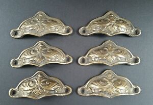 6 Brass Antique Style Victorian Swag Apothecary Cabinet Drawer Handles Pull A10