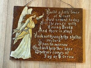 Antique Pyrography Mary Butts Angel Art Nouveau Wall Hanging Build A Little